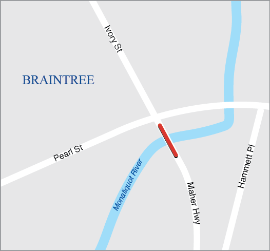 Braintree: Bridge Replacement, B-21-067, JW Maher Highway over Monatiquot River 